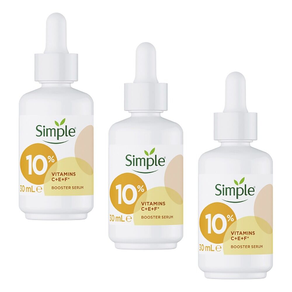 Simple 10% Vitamins C+E+F Booster Serum 30mL Pack of 3