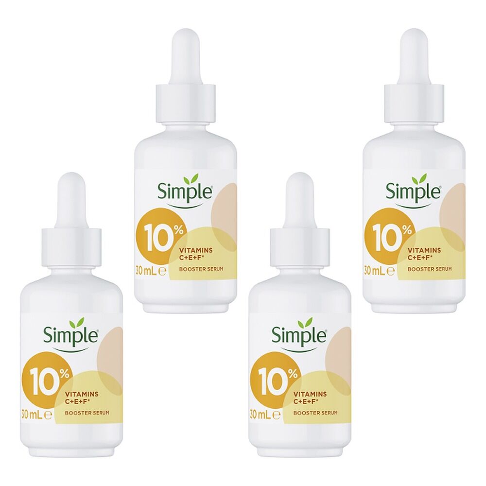 Simple 10% Vitamins C+E+F Booster Serum 30mL Pack of 4