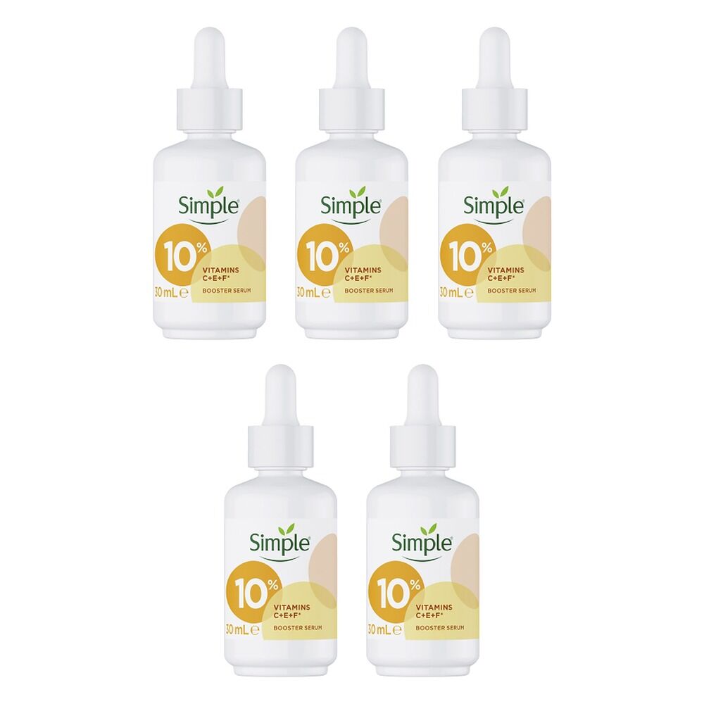 Simple 10% Vitamins C+E+F Booster Serum 30mL Pack of 5