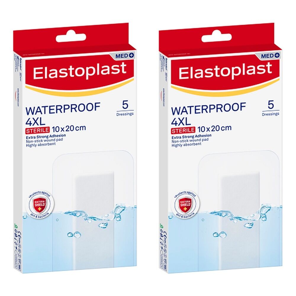 Elastoplast Waterproof 4XL Sterile Dressing 5 Pack Bundle of 2