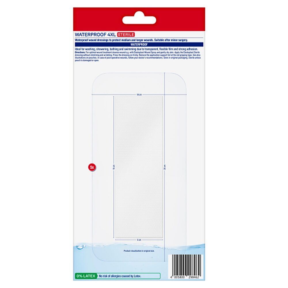 Elastoplast Waterproof 4XL Sterile Dressing 5 Pack