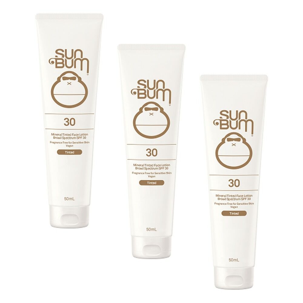 Sun Bum Mineral Tinted Face Lotion SPF30 50mL Pack of 3