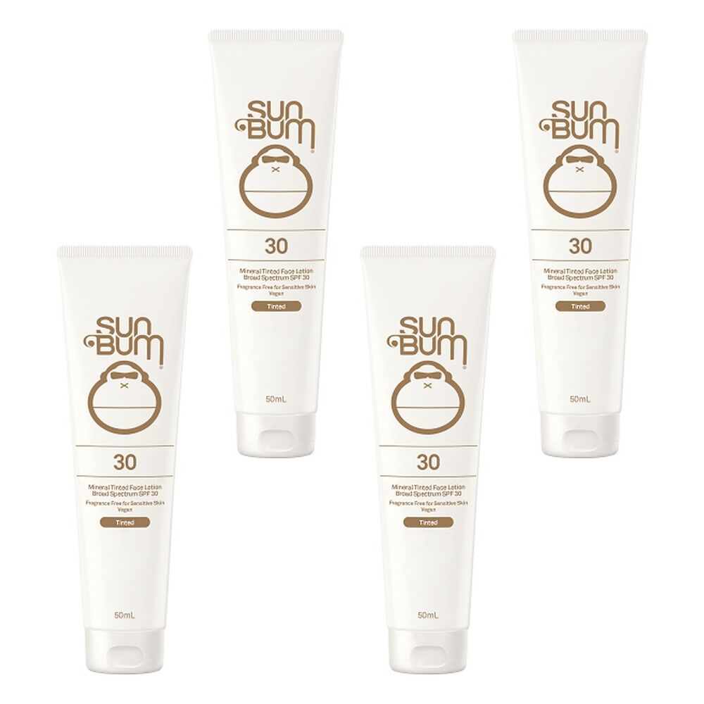 Sun Bum Mineral Tinted Face Lotion SPF30 50mL Pack of 4
