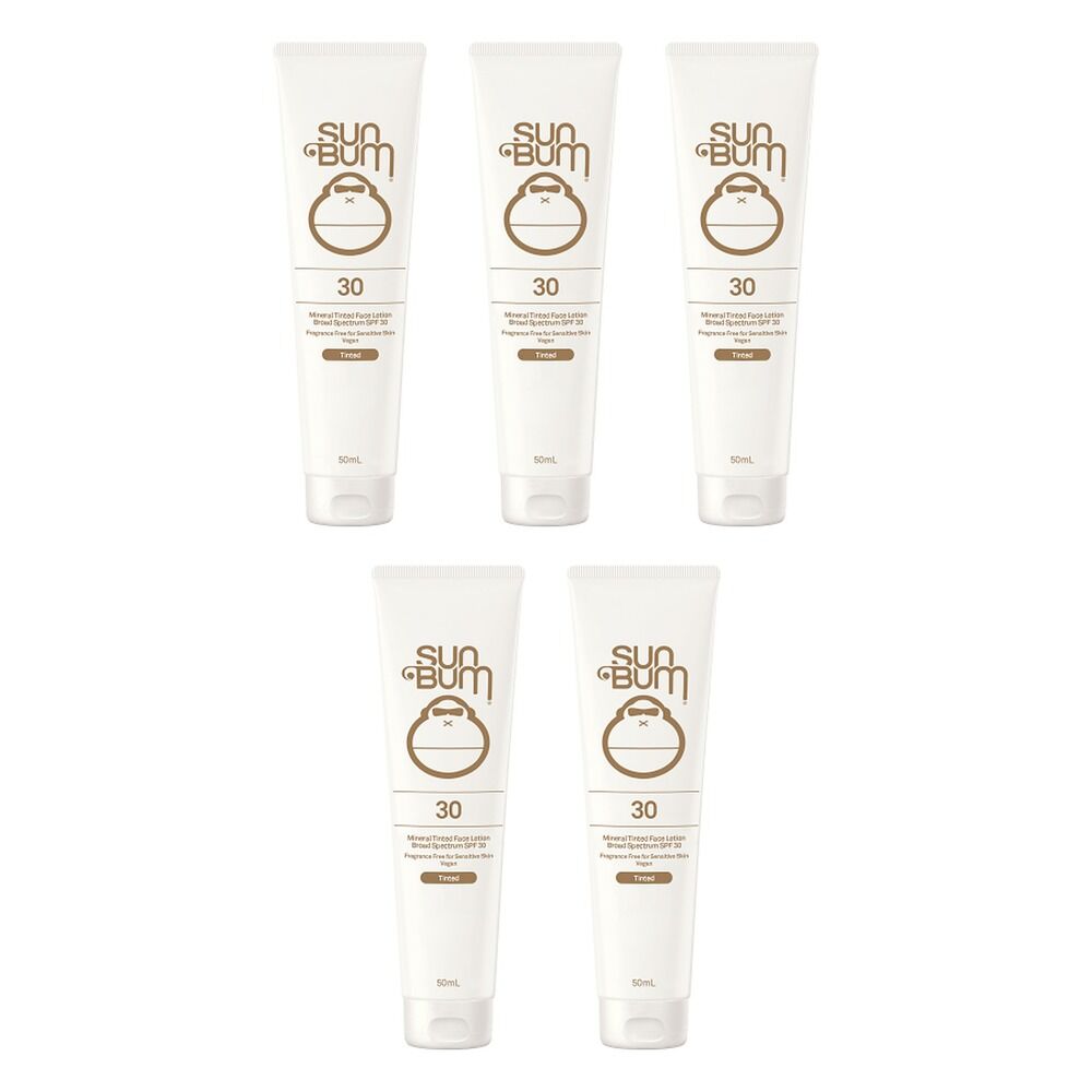 Sun Bum Mineral Tinted Face Lotion SPF30 50mL Pack of 5