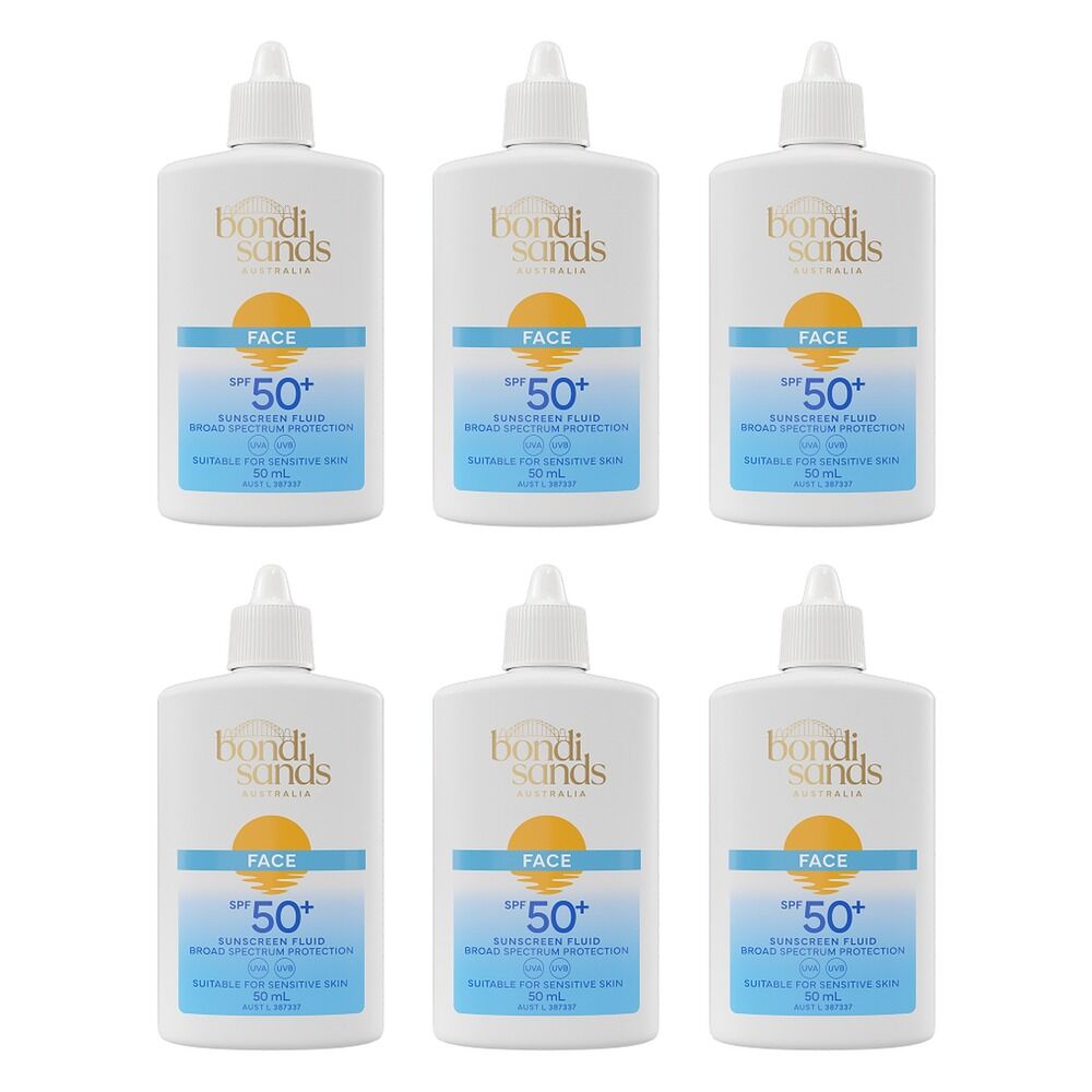 Bondi Sands Face Sunscreen Fluid SPF50+ 50mL Pack of 6