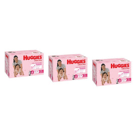 Huggies Jumbo UltraDry Nappies Toddler Girl 72 Pack Bundle of 3