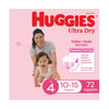 Huggies Jumbo UltraDry Nappies Toddler Girl 72 Pack