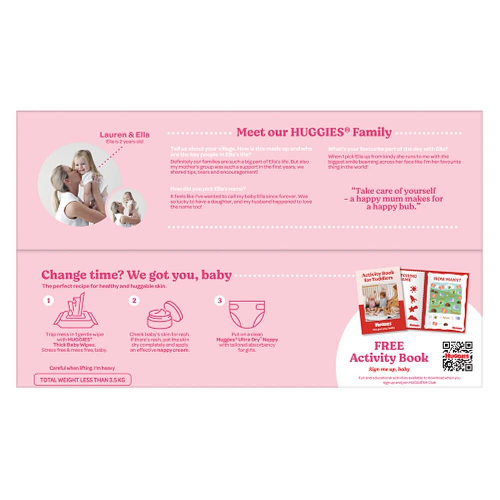 Huggies Nappies Walker Girl 64 Pack