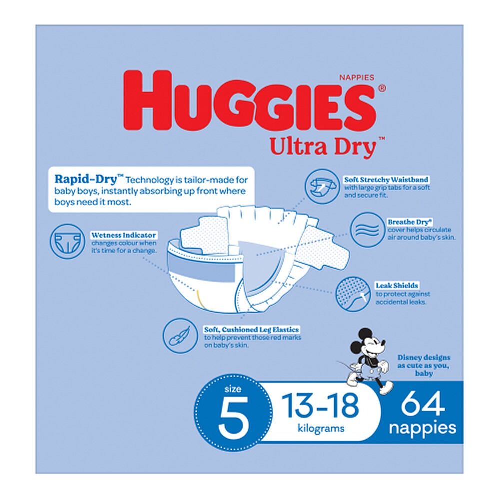 Huggies Nappies Walker Boy 64 Pack
