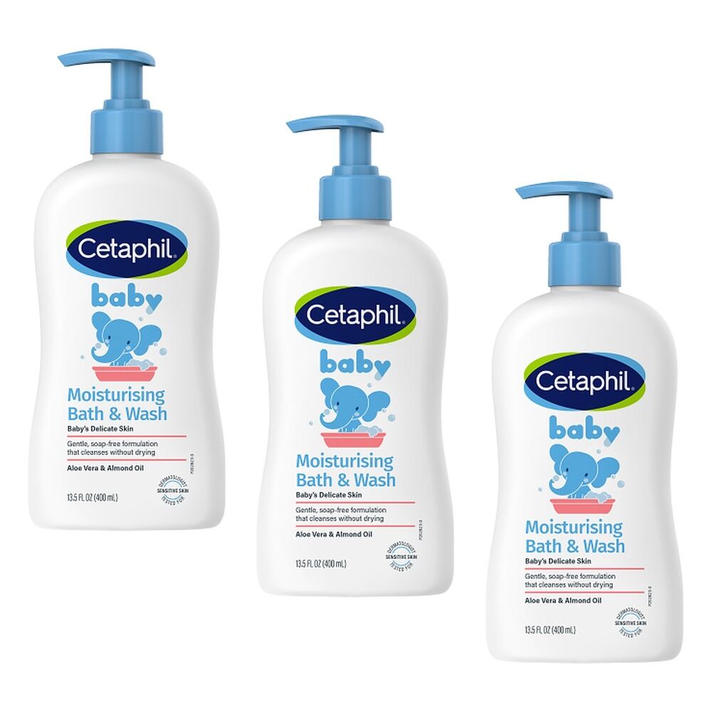 Cetaphil Baby Moisturising Bath & Wash 400mL Pack of 3
