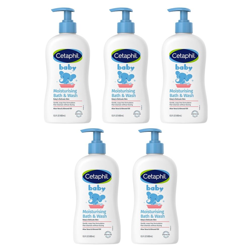 Cetaphil Baby Moisturising Bath & Wash 400mL Pack of 5