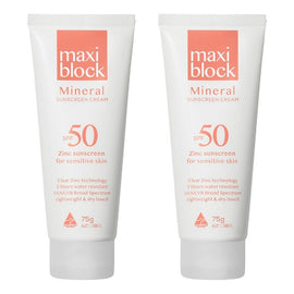 Maxiblock Sun Mineral SPF50 Tube 75g Pack of 2