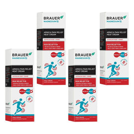 Brauer Magnesium + Pain Relief Heat Cream 100g Pack of 4