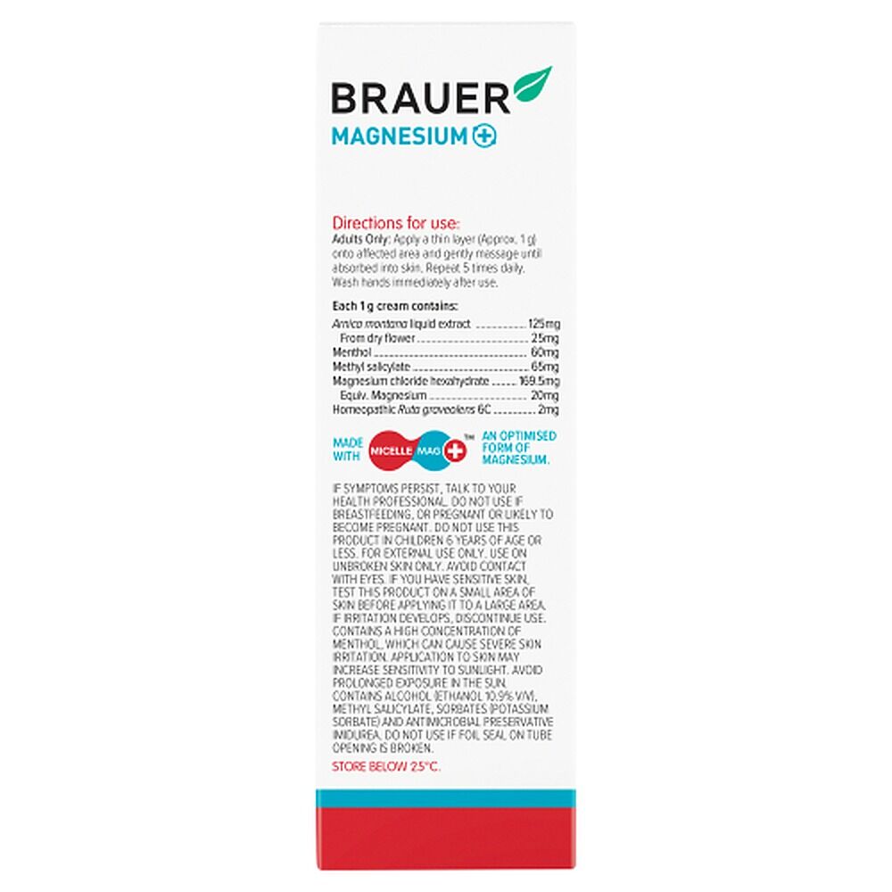Brauer Magnesium + Pain Relief Heat Cream 100g