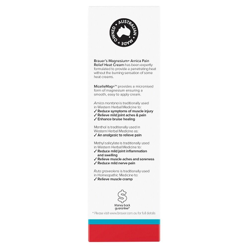 Brauer Magnesium + Pain Relief Heat Cream 100g