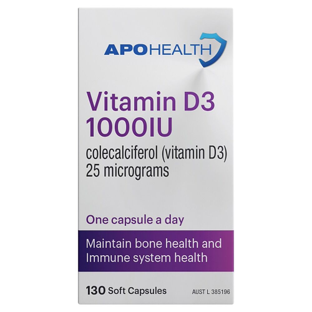 Apo Health D3 1000IU 130 Capsules