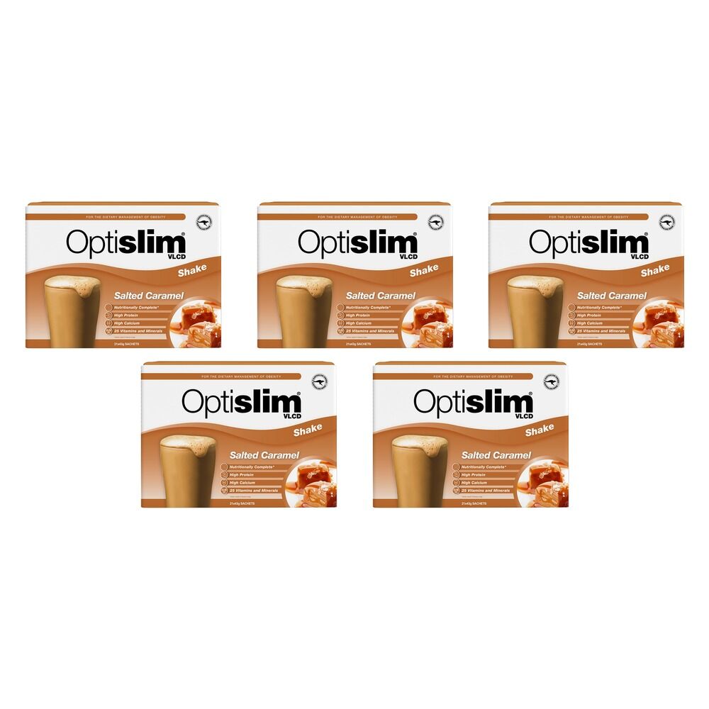 Optislim VLCD Shake Salted Caramel 21 x 43g Pack of 5