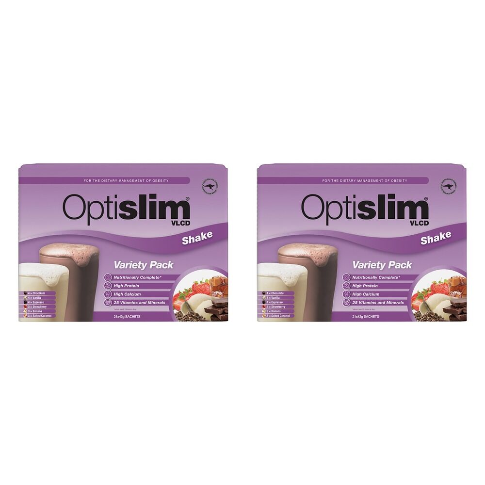 Optislim VLCD Shake Variety Pack 21 x 43g Bundle of 2