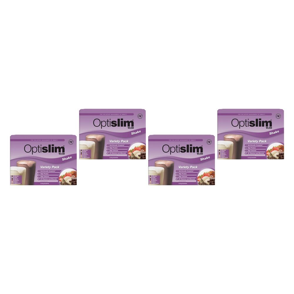 Optislim VLCD Shake Variety Pack 21 x 43g Bundle of 4