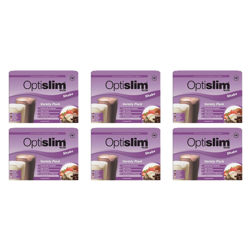 Optislim VLCD Shake Variety Pack 21 x 43g Bundle of 6