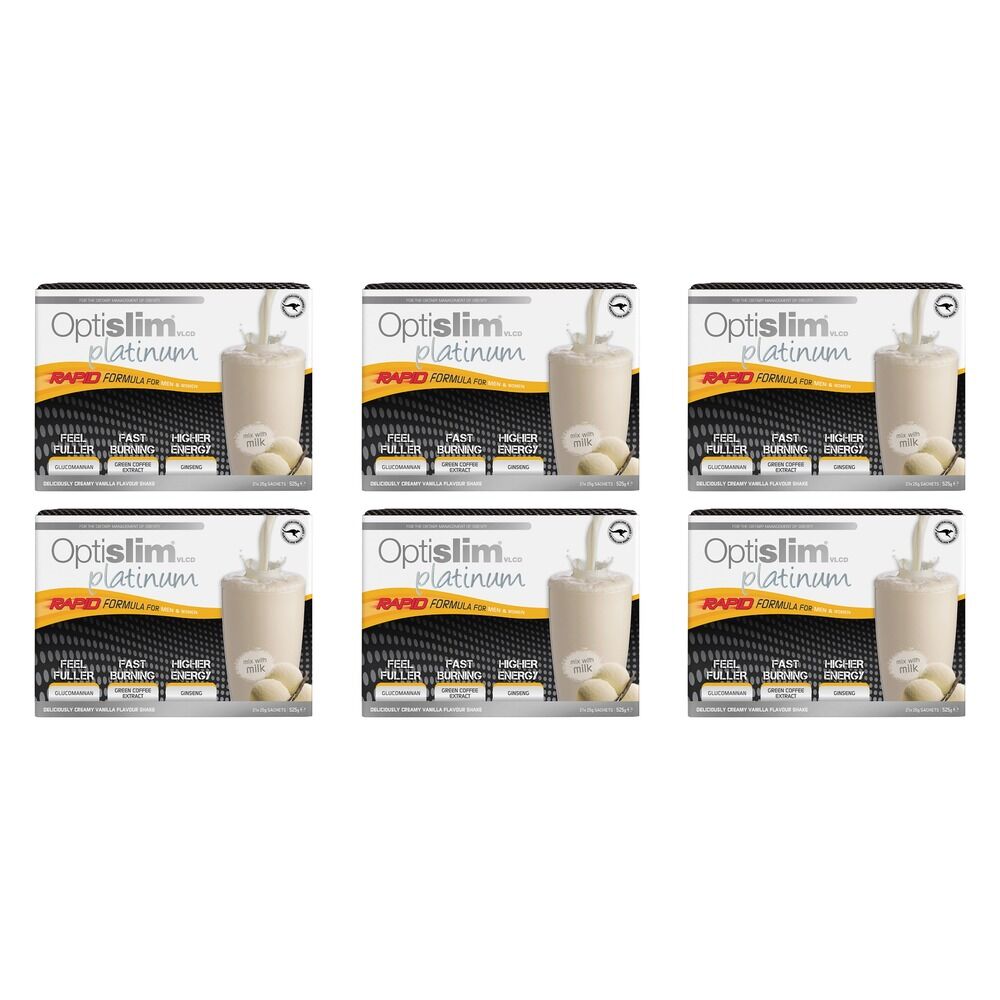 Optislim VLCD Platinum Shake Creamy Vanilla 21 x 25g Pack of 6
