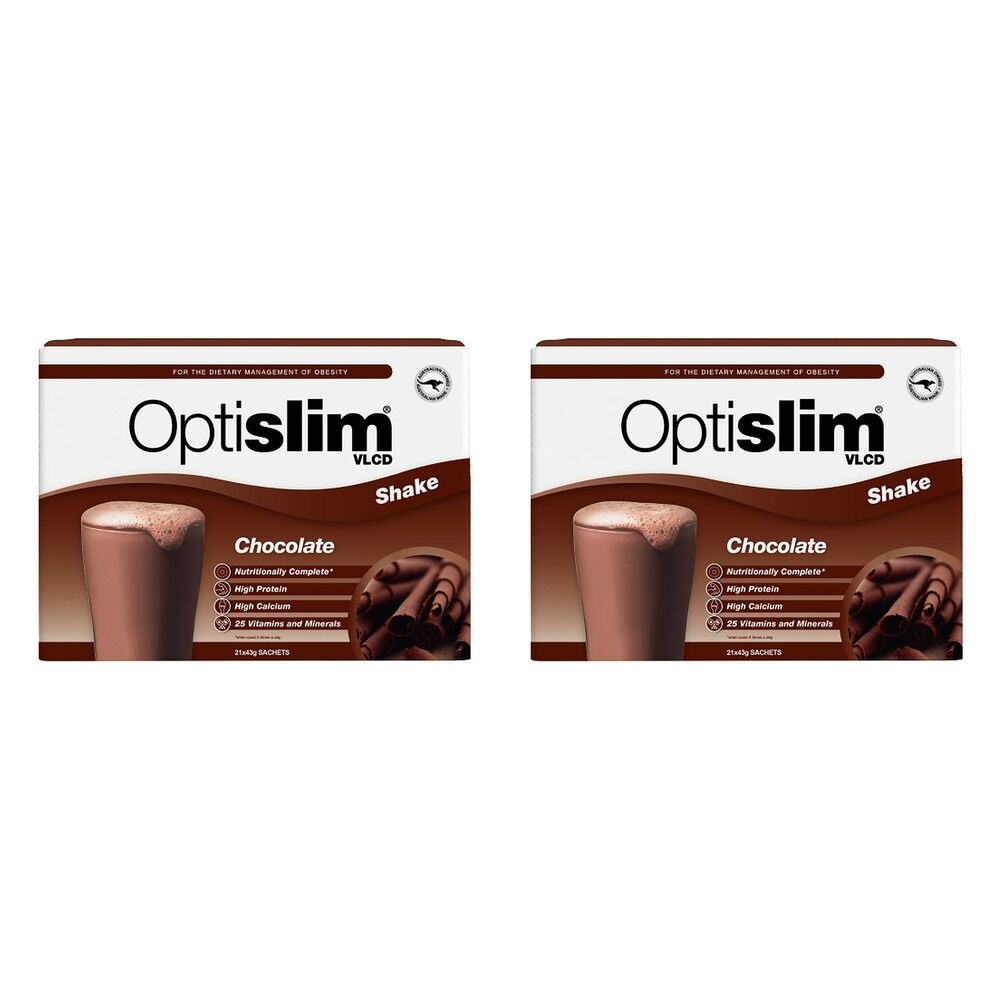 Optislim VLCD Shake Chocolate 21 x 43g Pack of 2