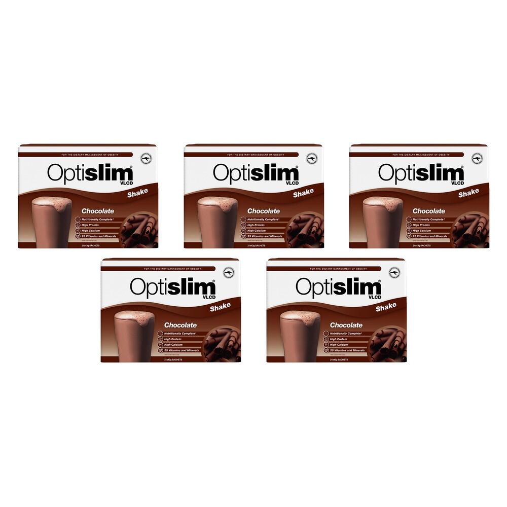 Optislim VLCD Shake Chocolate 21 x 43g Pack of 5