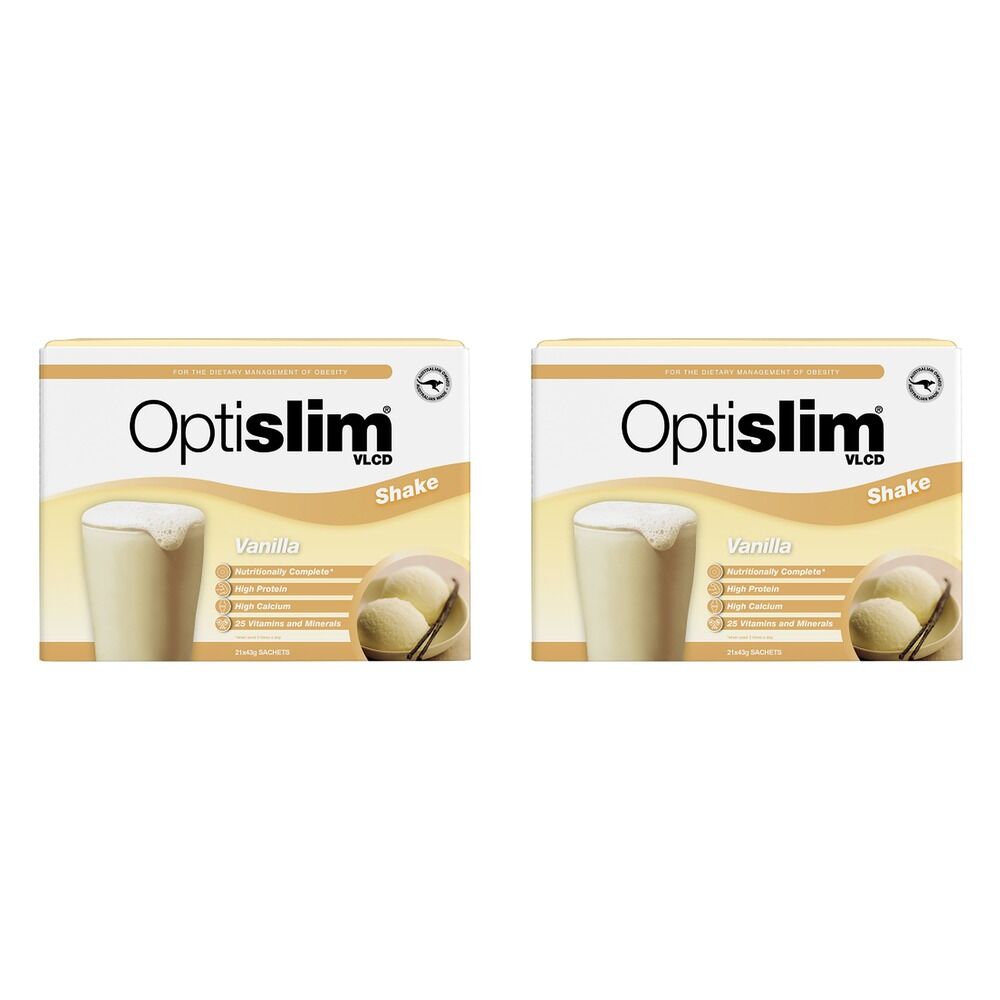 Optislim VLCD Shake Vanilla 21 x 43g Pack of 2