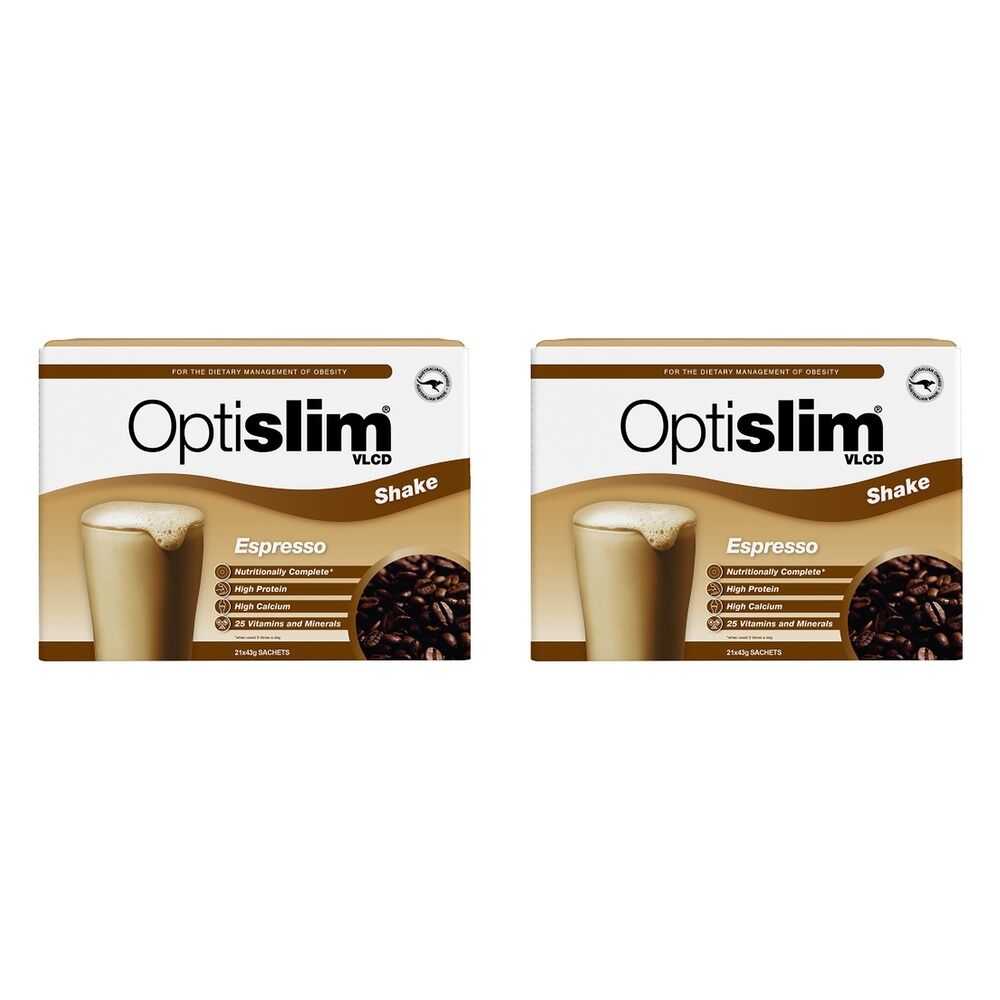 Optislim VLCD Shake Espresso 21 x 43g Pack of 2