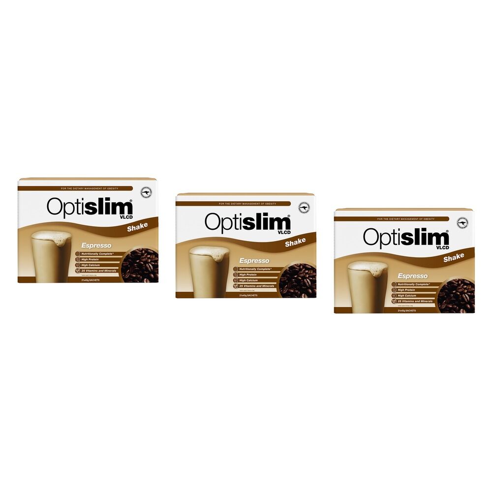 Optislim VLCD Shake Espresso 21 x 43g Pack of 3