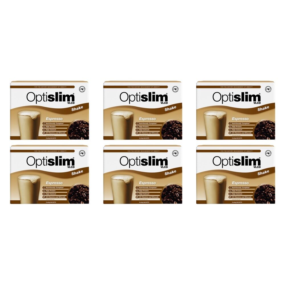Optislim VLCD Shake Espresso 21 x 43g Pack of 6