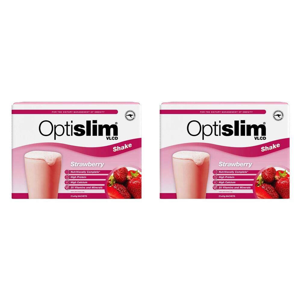 Optislim VLCD Shake Strawberry 21 x 43g Pack of 2