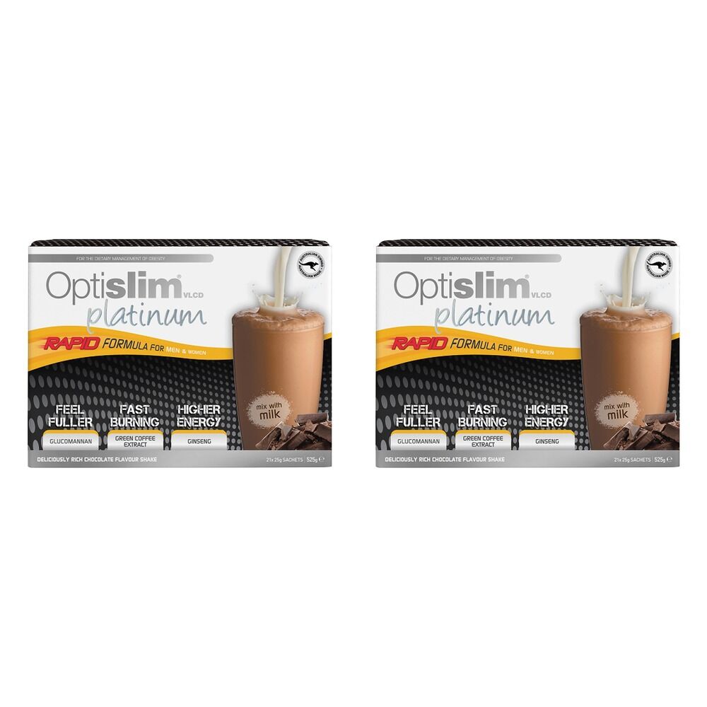 Optislim VLCD Platinum Shake Rich Chocolate 21 x 25g Pack of 2
