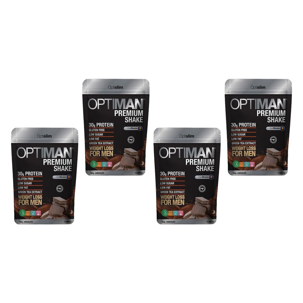 Optislim OptiMan Premium Chocolate Shake 784g Pack of 4