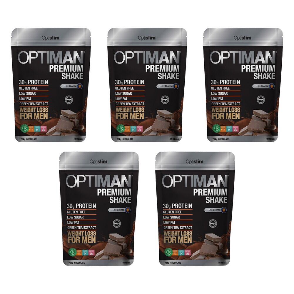 Optislim OptiMan Premium Chocolate Shake 784g Pack of 5