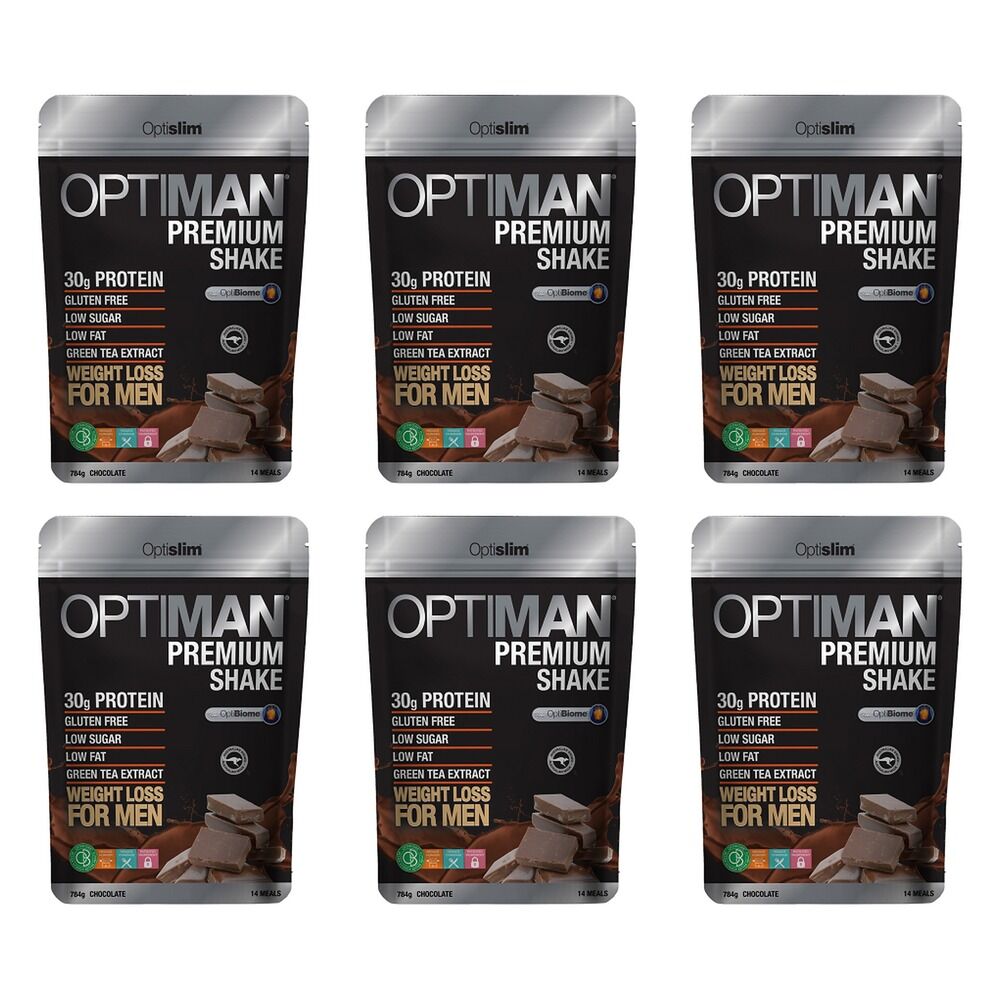 Optislim OptiMan Premium Chocolate Shake 784g Pack of 6