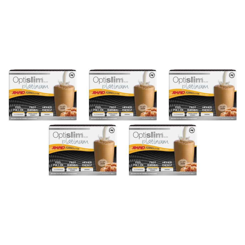 Optislim VLCD Platinum Shake Salted Caramel 21 x 25g Pack of 5