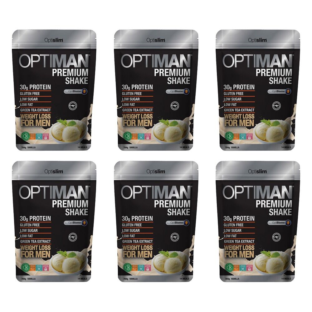 Optislim VLCD OptiMan Premium Shake Vanilla 784g Pack of 6