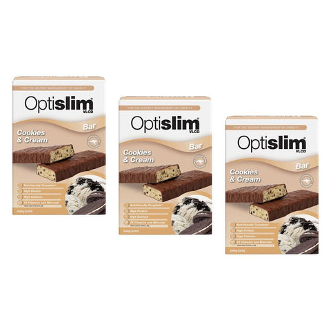 Optislim VLCD Cookies & Cream Bar 5 x 60g Pack of 3