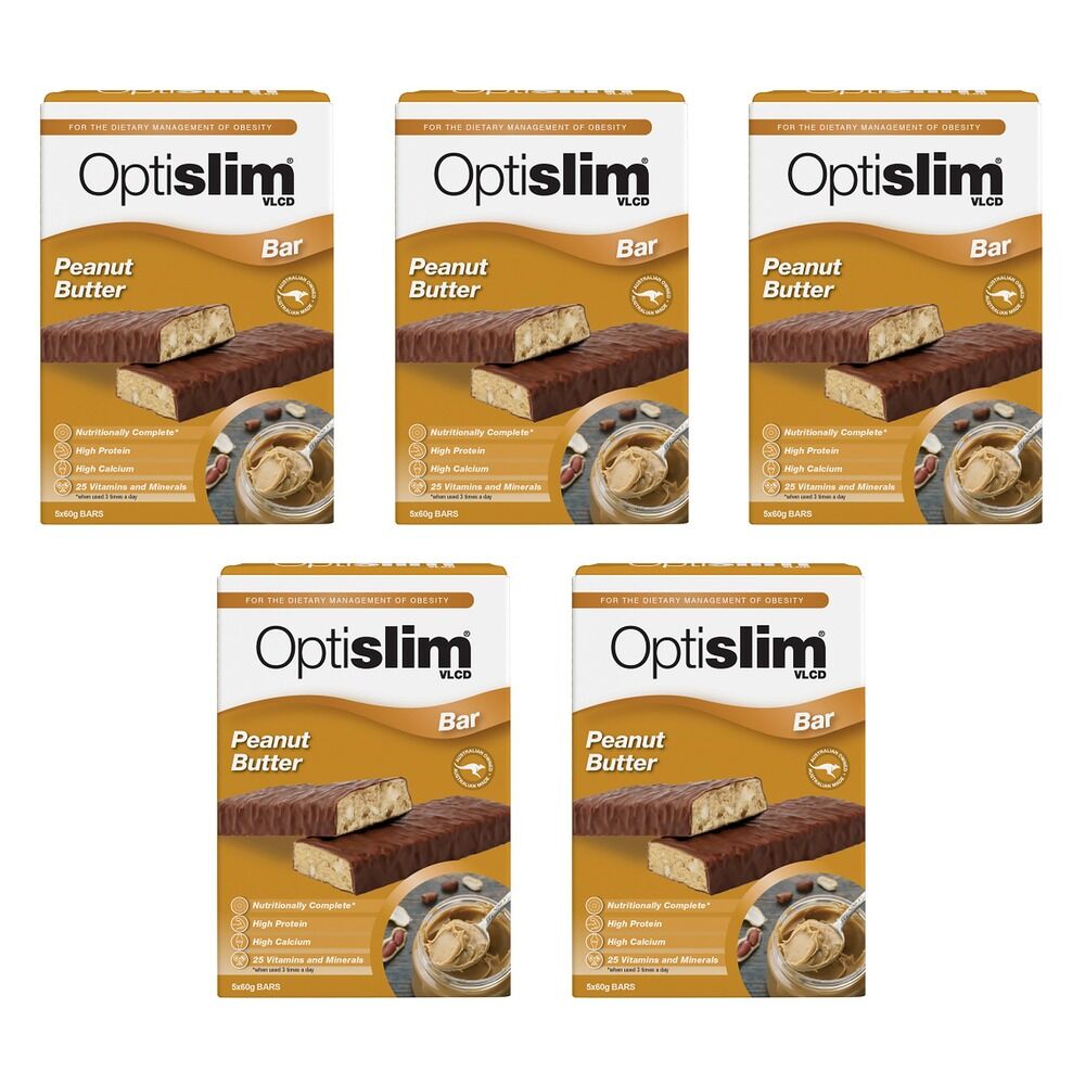 Optislim VLCD Peanut Butter Bar 5 x 60g Pack of 5