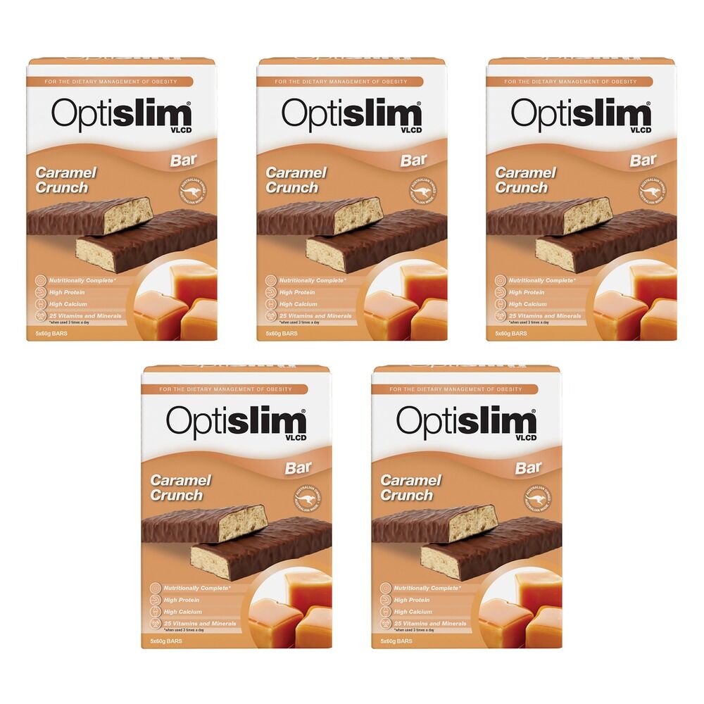 Optislim VLCD Caramel Crunch Bar 5 x 60g Pack of 5