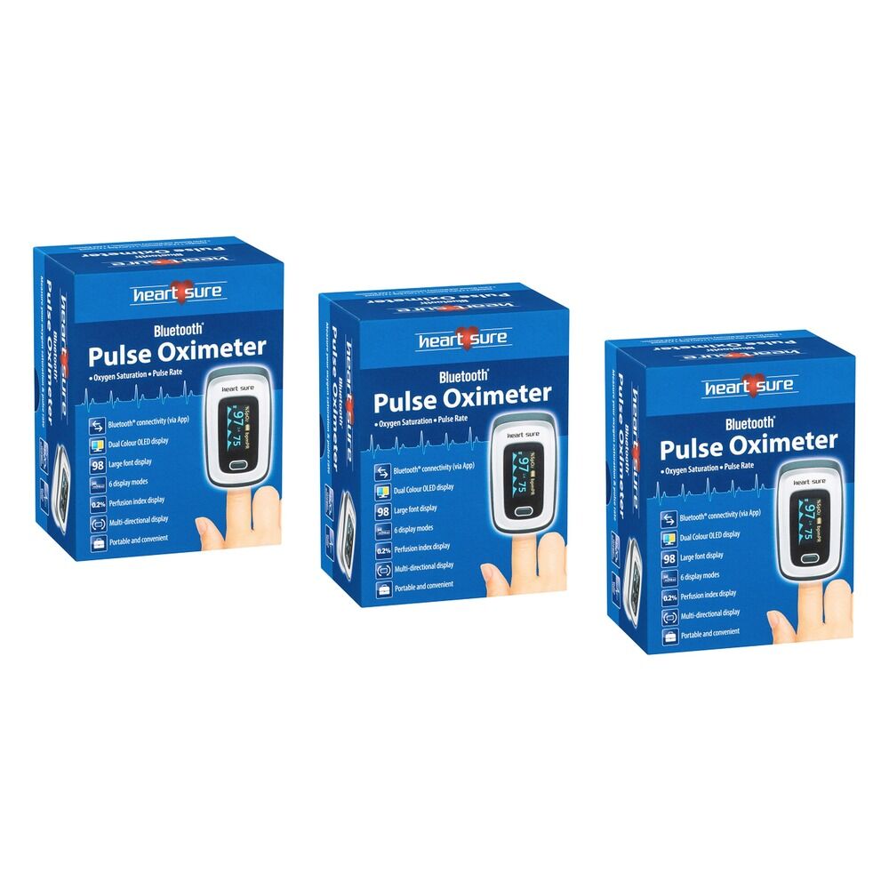 Omron Heart Sure Bluetooth Pulse Oximeter Pack of 3