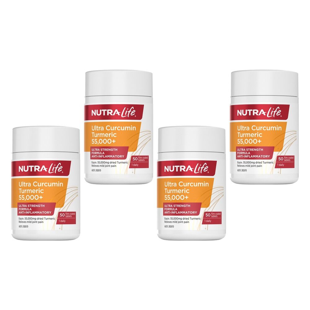 Nutra-Life Ultra Curcumin Turmeric 55,000+ 50 Tablets Pack of 4