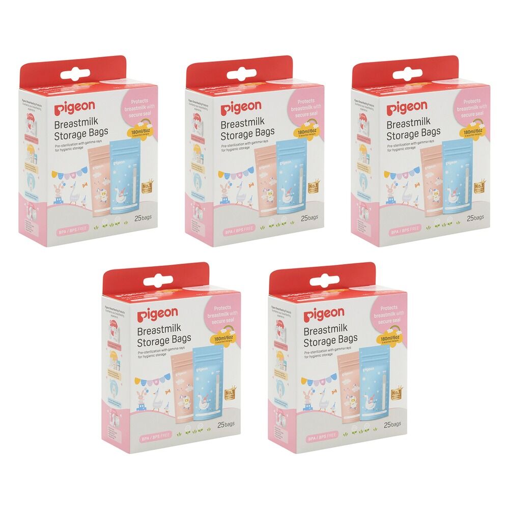 Pigeon Breastmilk Storage Bags 25 Pack Bundle of 5