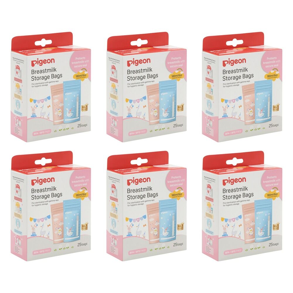 Pigeon Breastmilk Storage Bags 25 Pack Bundle of 6