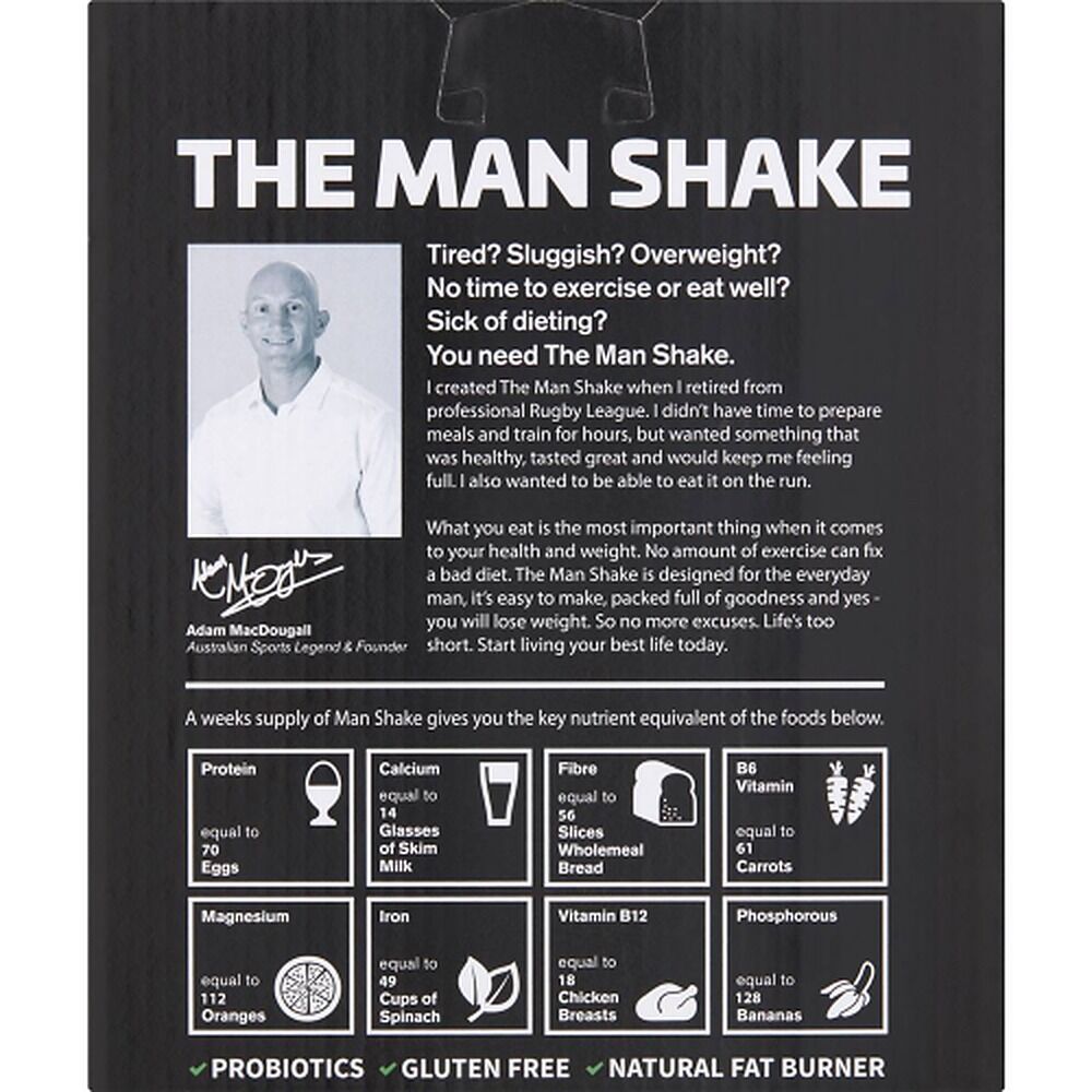 The Man Shake Variety Meal Replacement Shake 14 Sachets