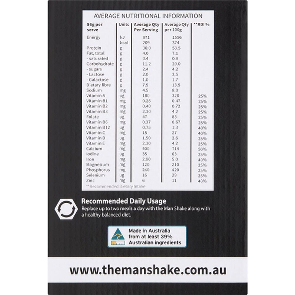 The Man Shake Variety Meal Replacement Shake 14 Sachets