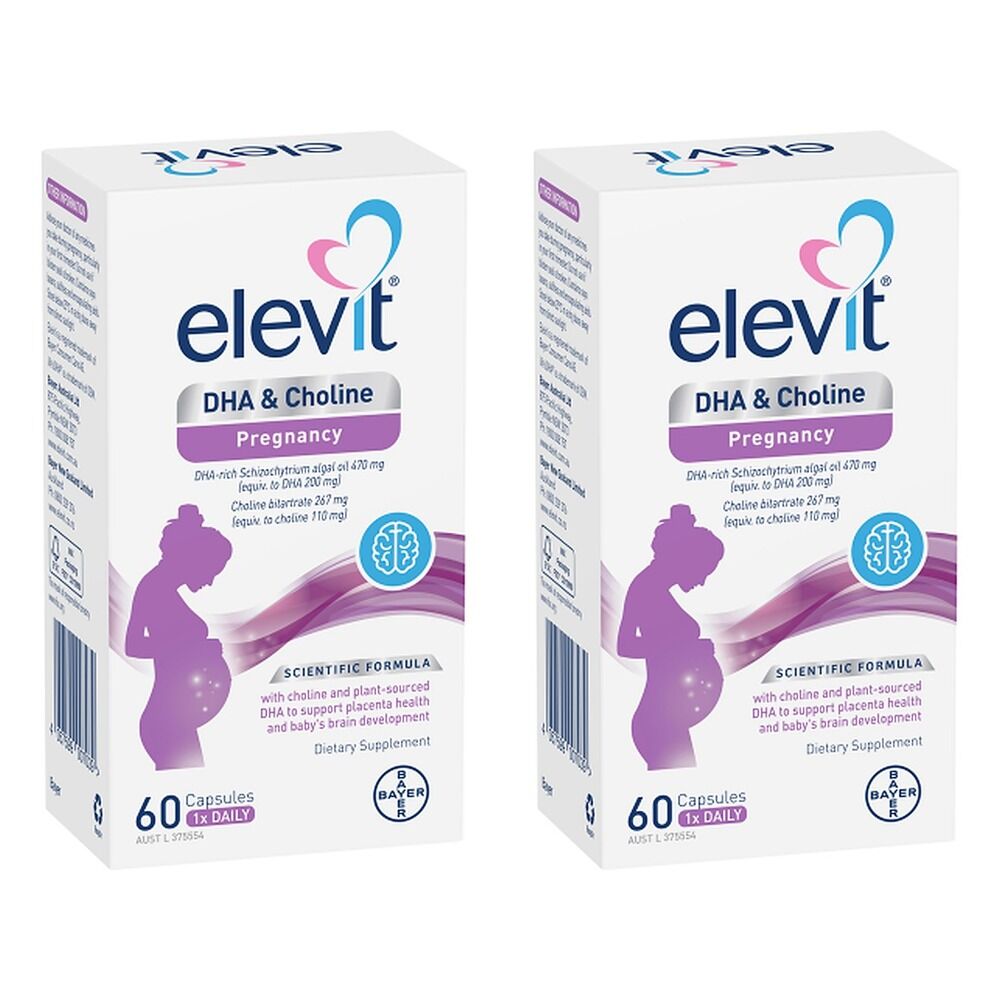 Elevit DHA & Choline Pregnancy 60 Capsules Pack of 2