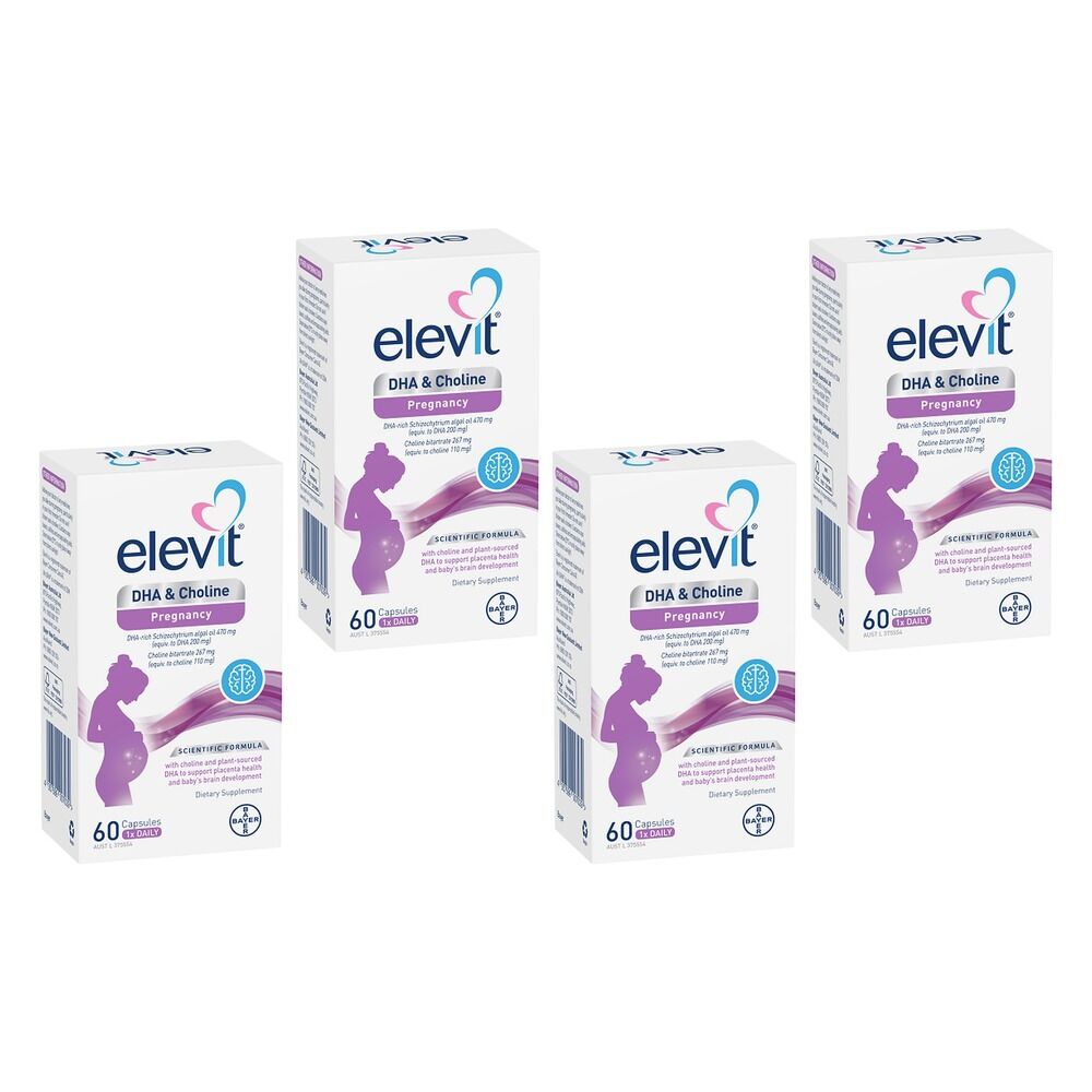 Elevit DHA & Choline Pregnancy 60 Capsules Pack of 4