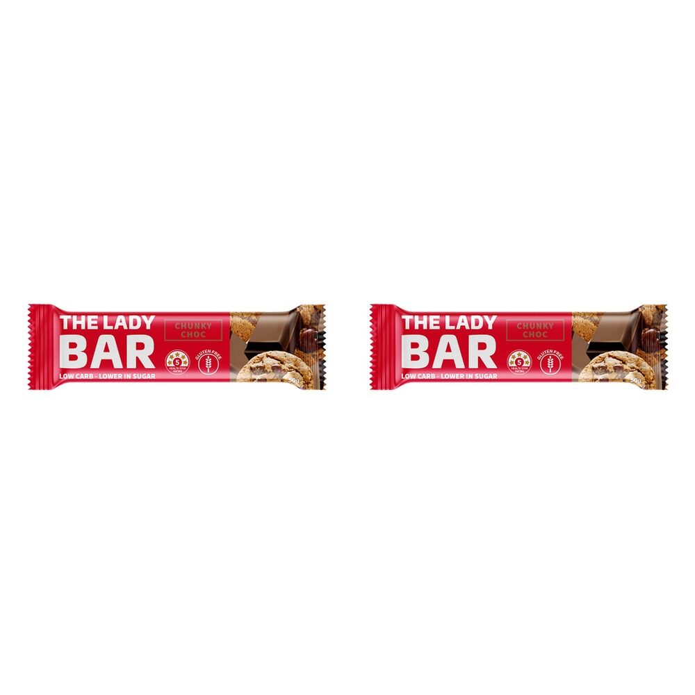 The Lady Shake Bar Chunky Choc 50g x 10 Bundle of 2